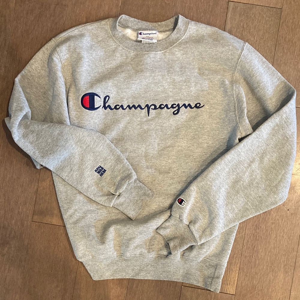 Champion Champagne Light Gray Crewneck Sweater